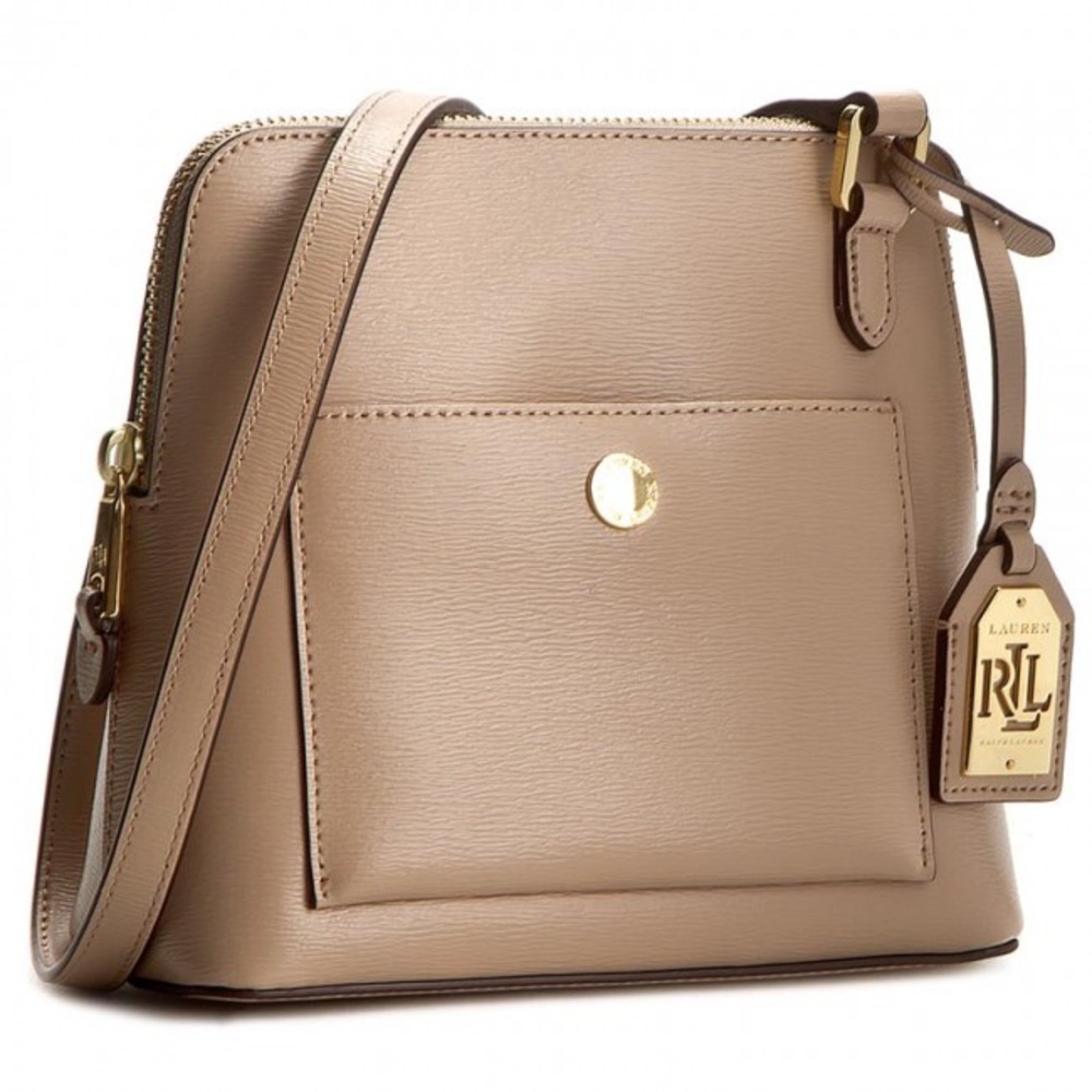 Lauren Ralph Lauren Newbury Bailey Dome Leather Crossbody Bag